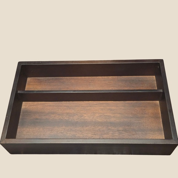 Unbranded Other - Vintage Divided Box Shelf Desk Organizer Walnut Brown Vintage Wood 14x8x3 Apprx